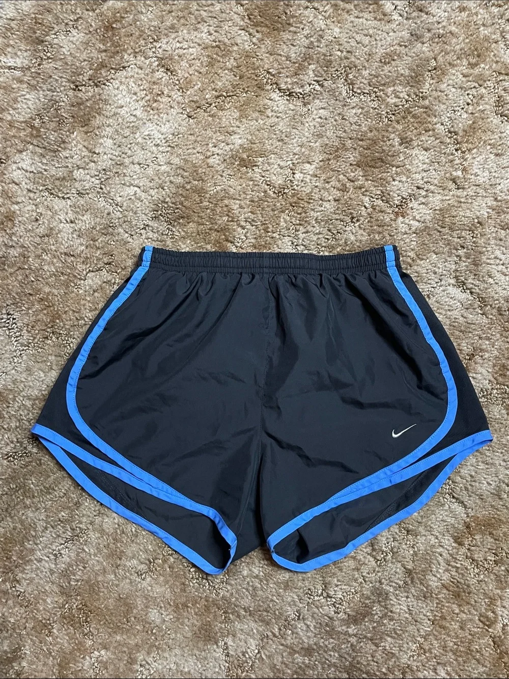 Nike Dri Fit Black & Blue Athletic Lined Shorts Size Small